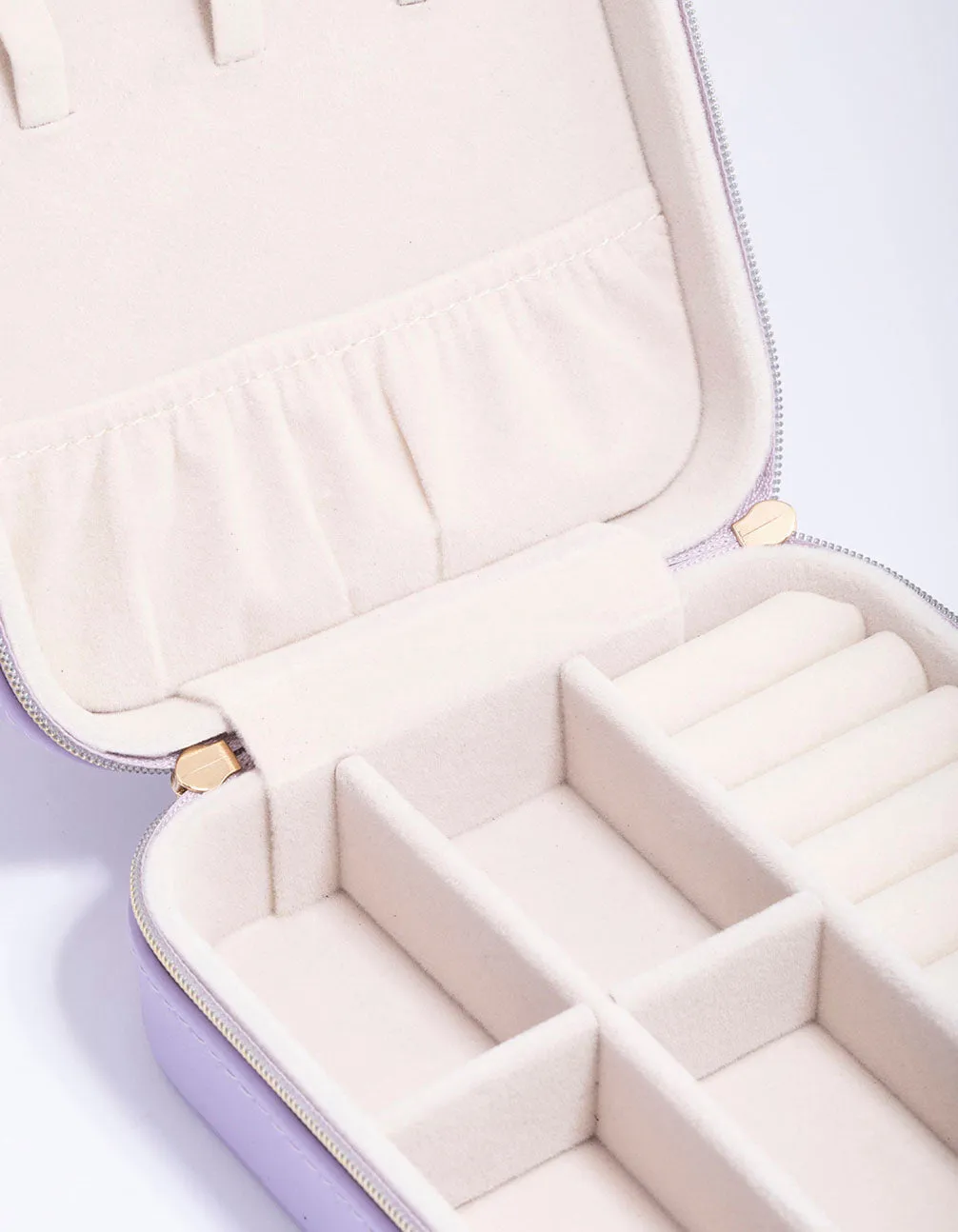 Purple Faux Leather Square Jewellery Case