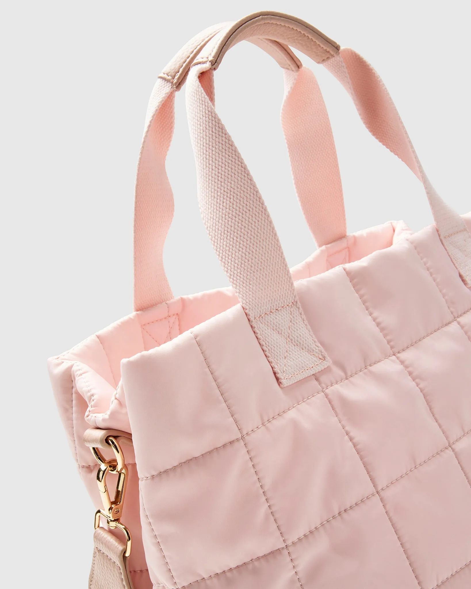 Quilted Tote Bag - Whisper Pink