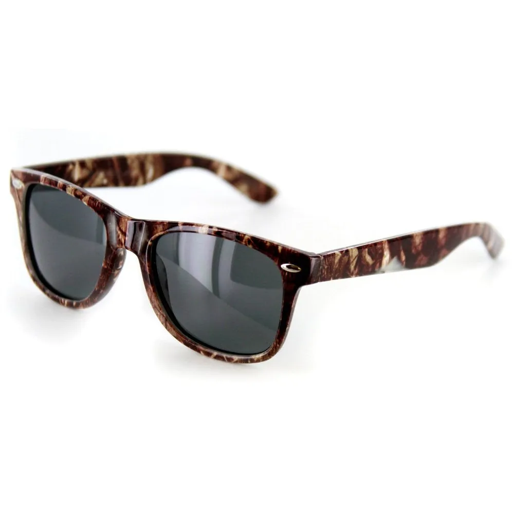 "Camo Spex" Polarized Camouflage Mens Womens Retro Vintage Square Polarized Sunglasses