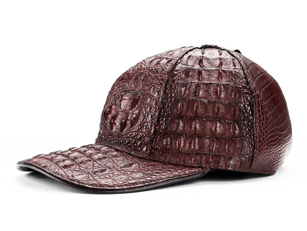 Rossie Viren Crocodile Leather Strap back Baseball Cap