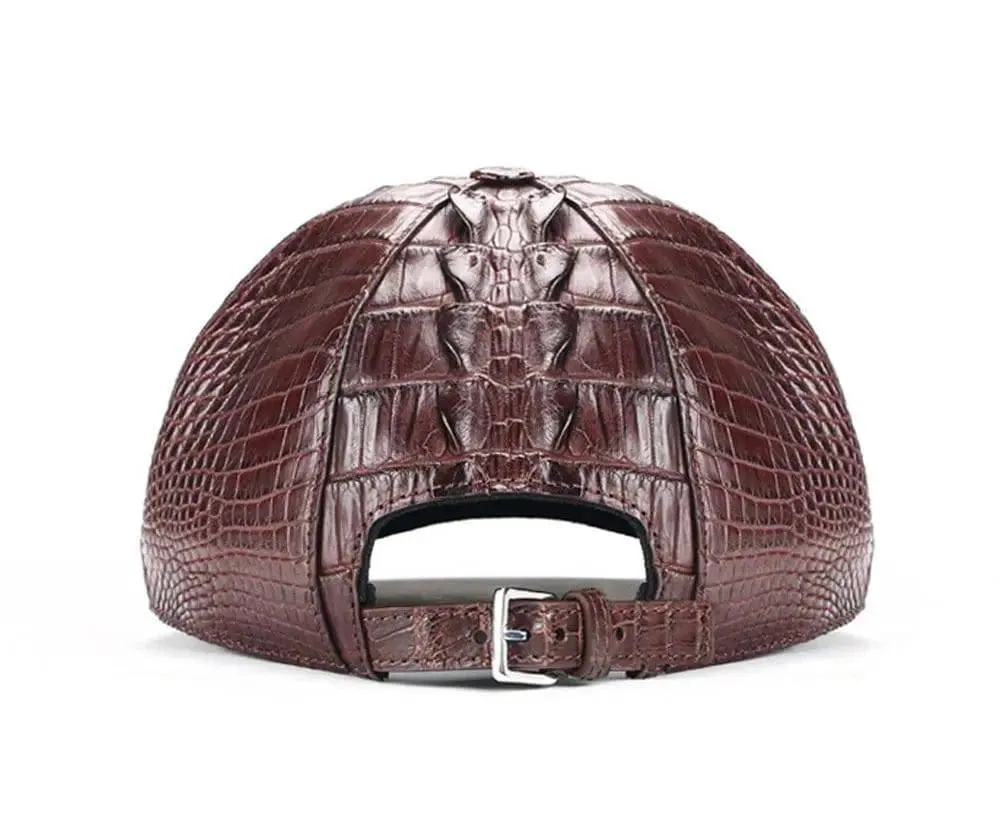 Rossie Viren Crocodile Leather Strap back Baseball Cap