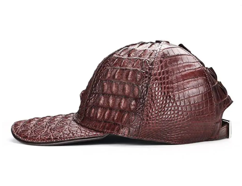 Rossie Viren Crocodile Leather Strap back Baseball Cap