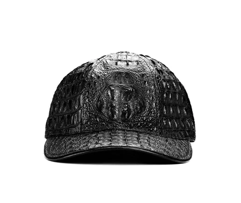 Rossie Viren Crocodile Leather Strap back Baseball Cap