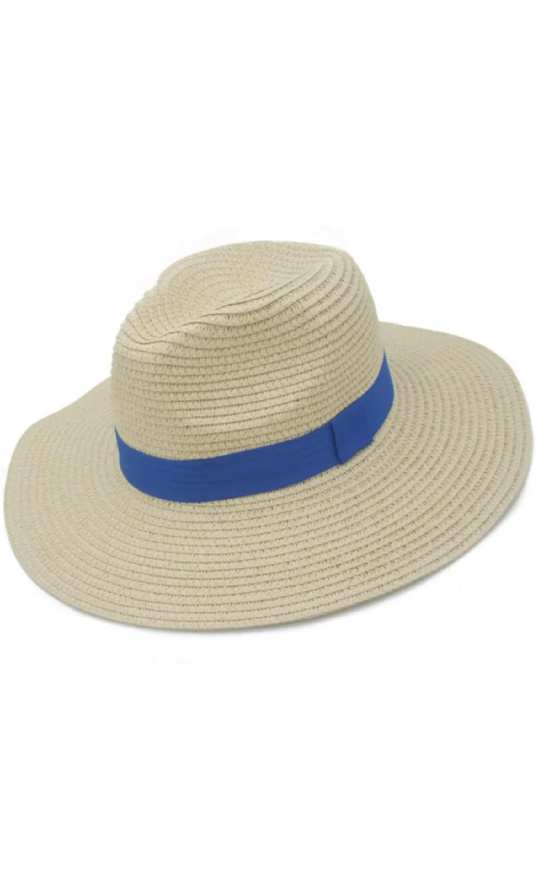 Royal Color Banded Natural Summer Fedora Hat - Final Sale