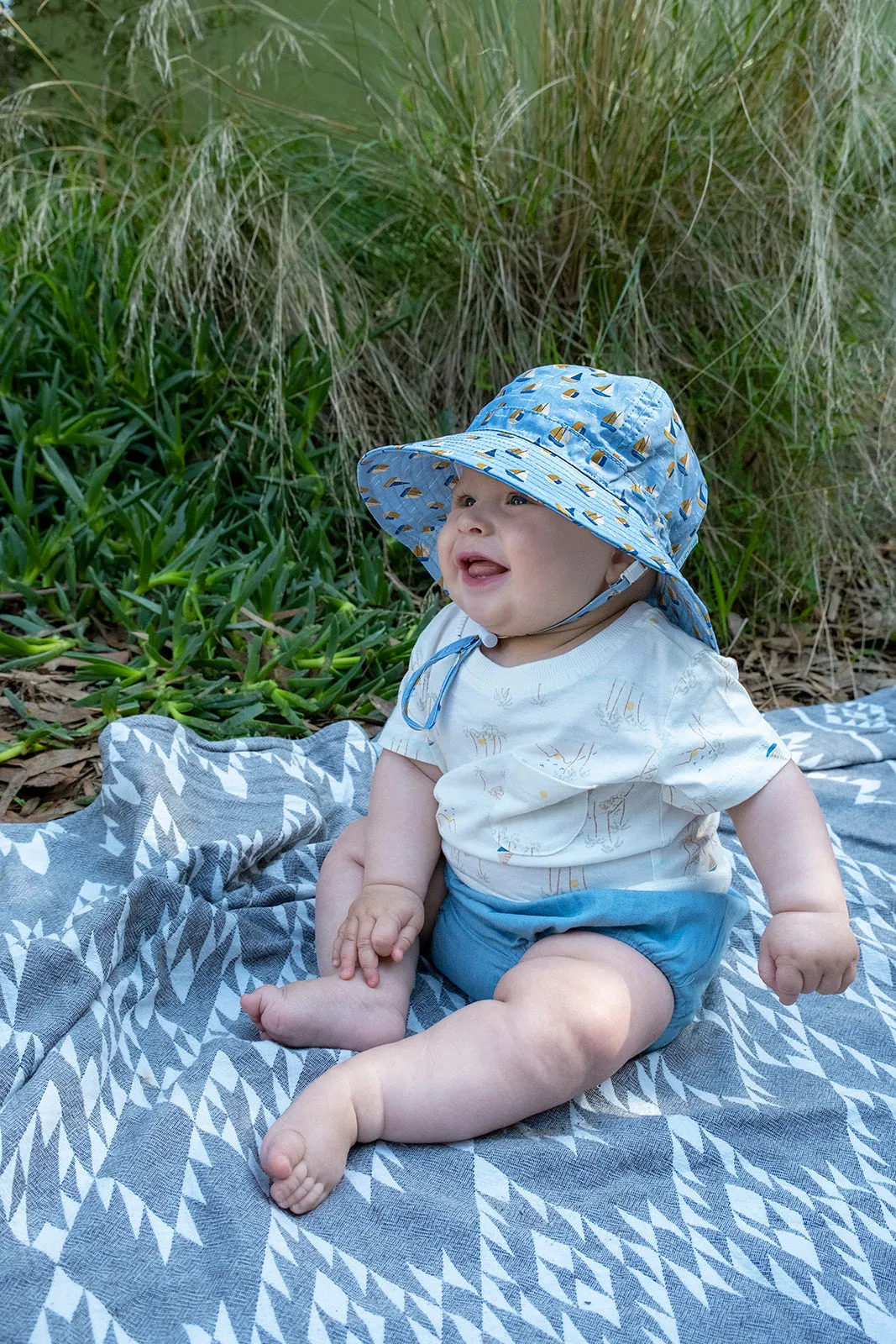 Sail The Bay Wide Brim Infant Sunhat