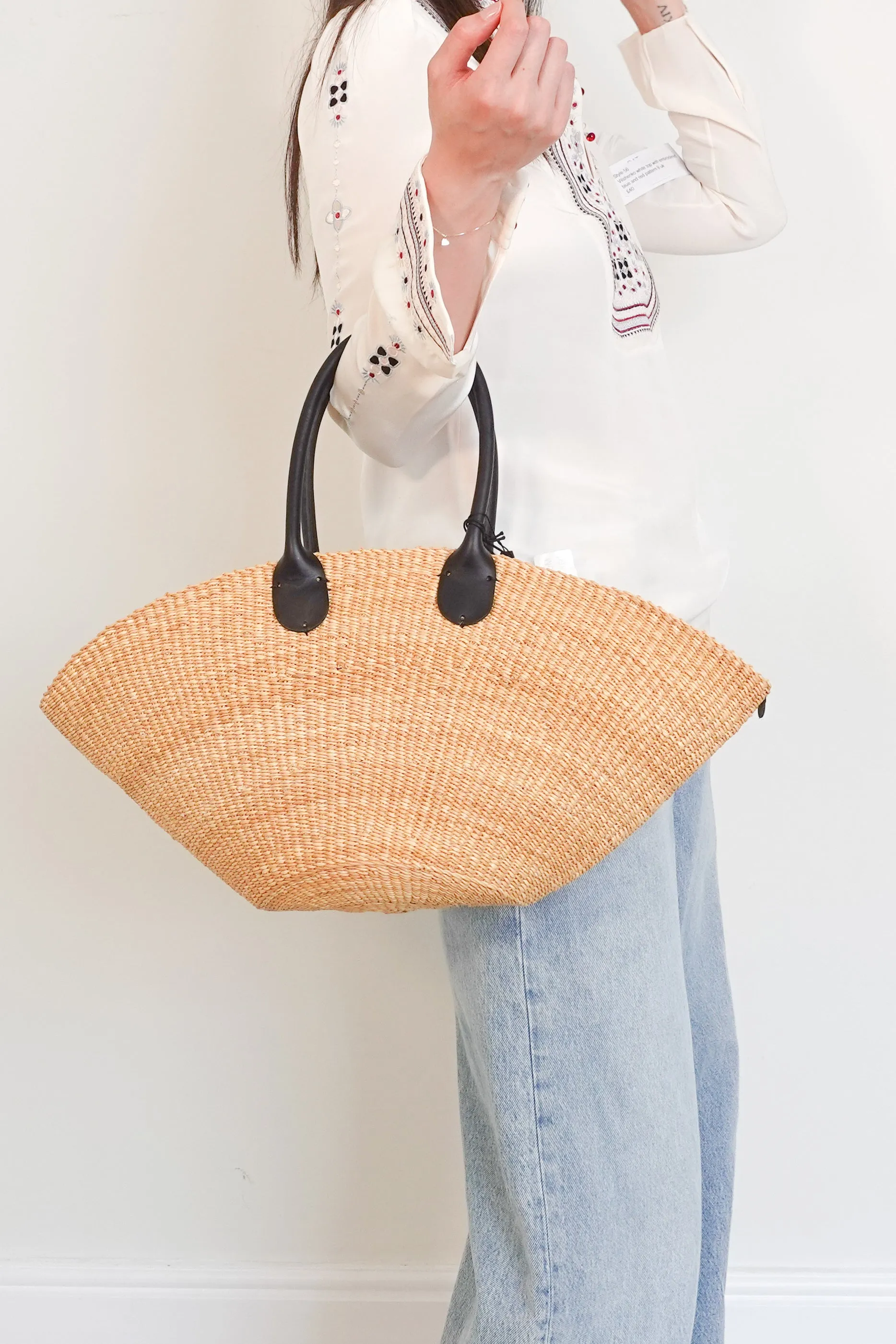 Sophia straw leather basket RRP £177