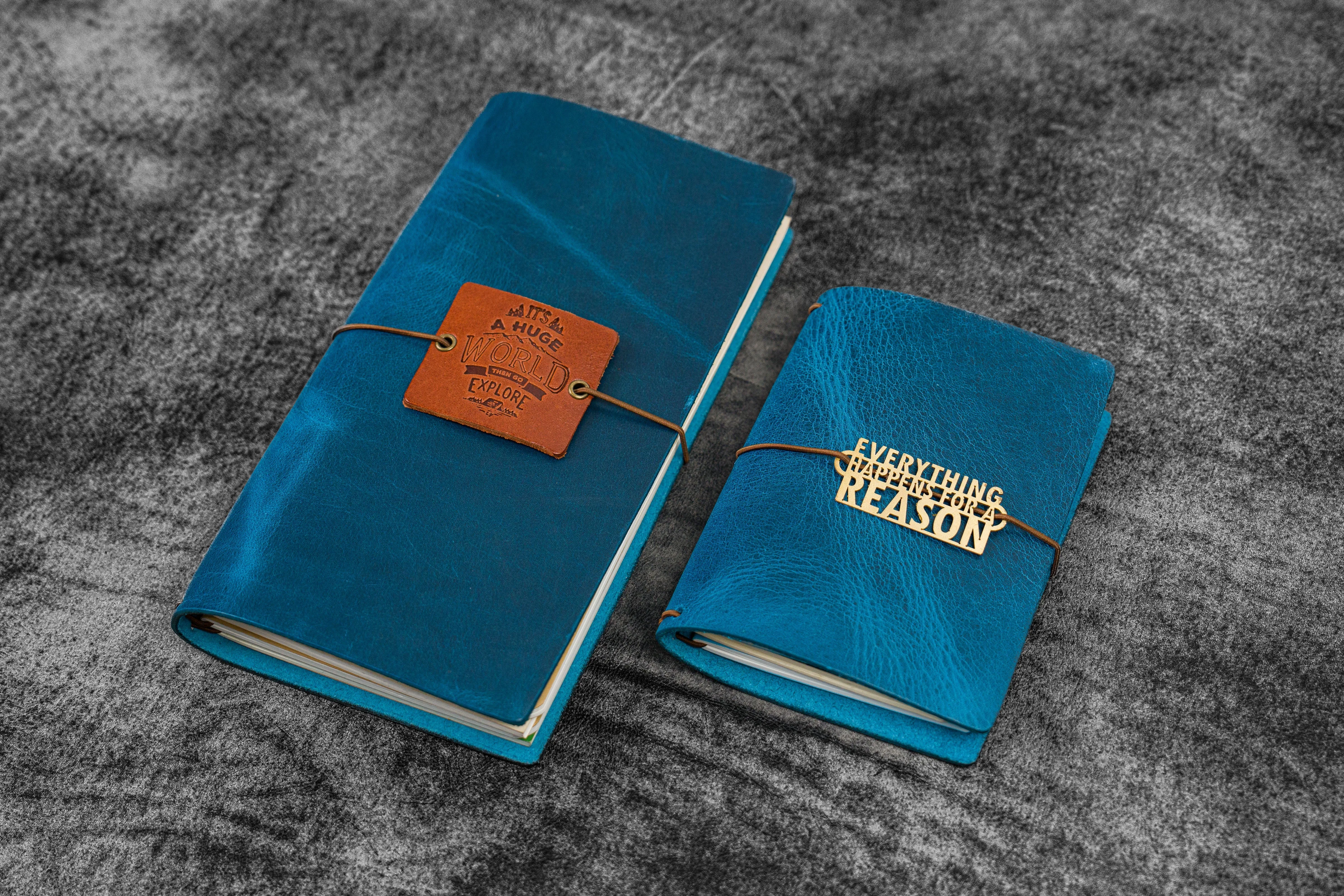 Traveler's Notebook Leather Cover - C. H. Ocean Blue