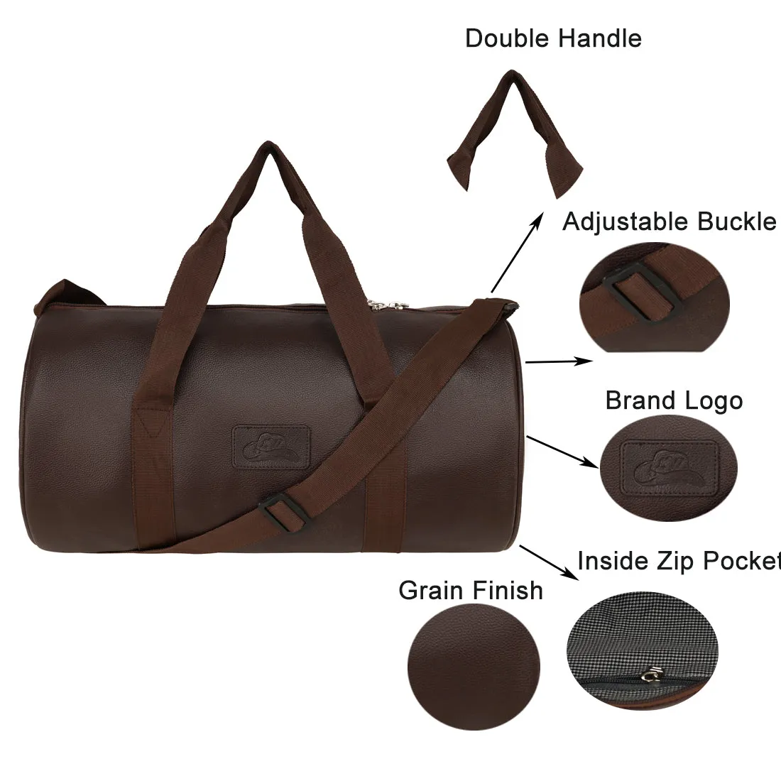 Unisex Classical Leatherette Gym Duffel Bag