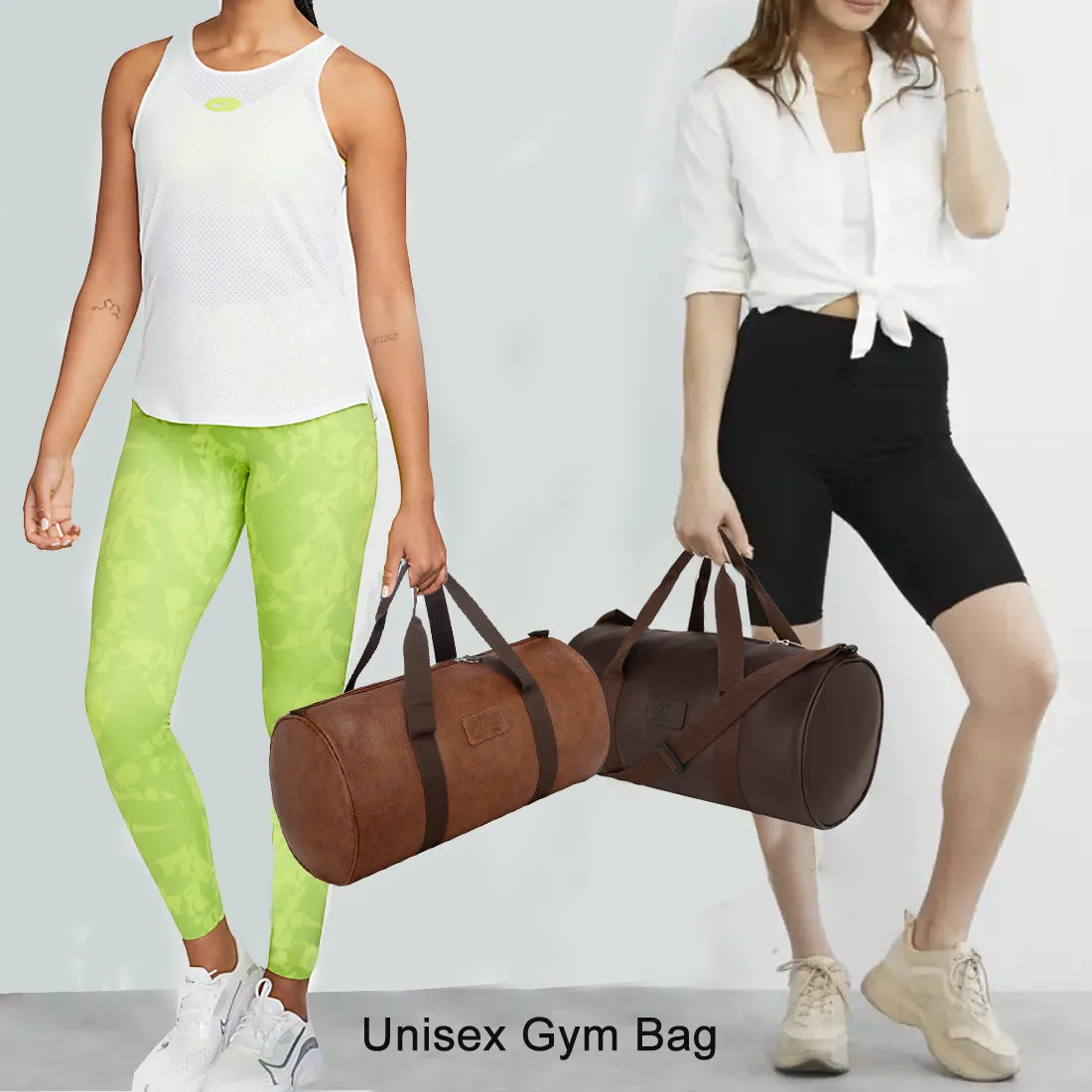 Unisex Classical Leatherette Gym Duffel Bag