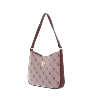 US POLO ASSN. WOMEN HAMPTON HOBO PRINTED IN ROSE