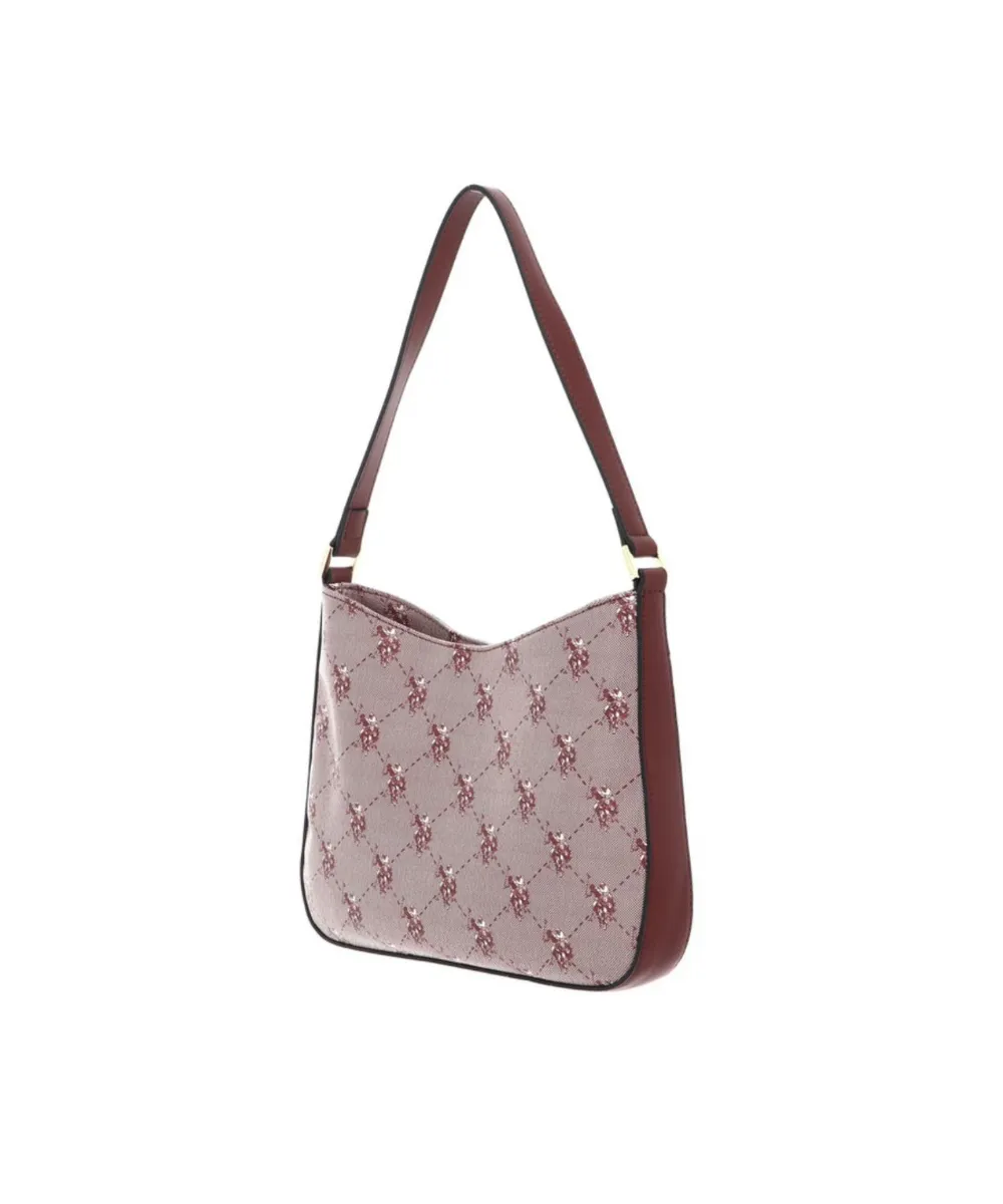 US POLO ASSN. WOMEN HAMPTON HOBO PRINTED IN ROSE