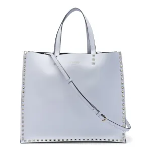 Valentino White Smooth Leather Rockstud Tote Bag