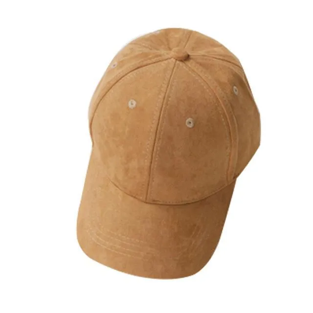 Vegan Suede Snapback Cap