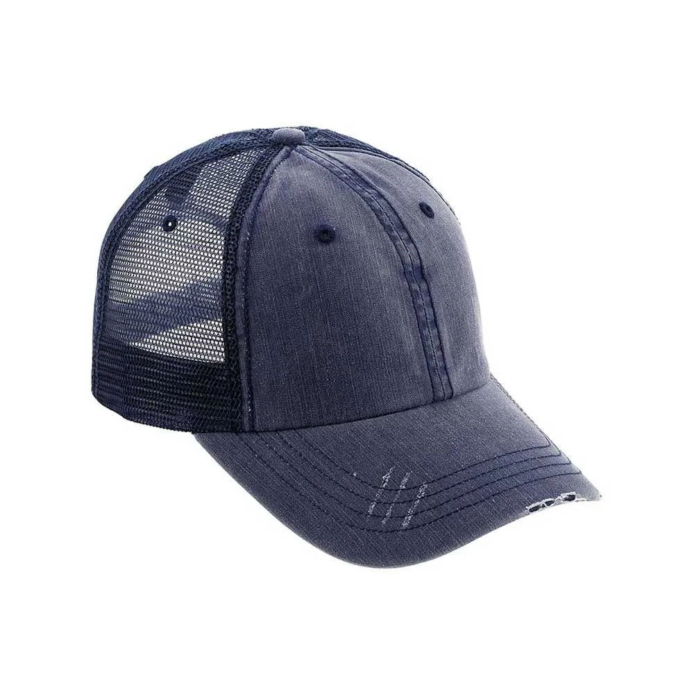 Washed Herringbone Cotton Twill Trucker Cap